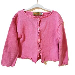Claver Sweaters | Pink Ruffle Cardigan